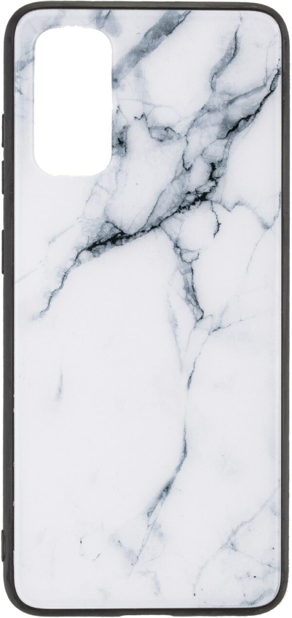 Commander Glas Back Cover Marble für Galaxy A51 weiß