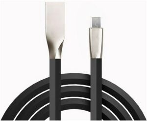 Felixx Premium Daten-/Ladekabel Metall Plug USB>Micro (3m) schwarz/silber
